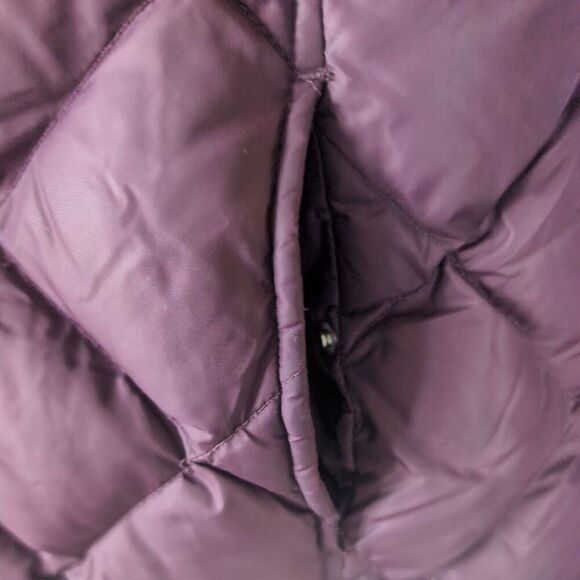 Y2K Eddie Bauer Goose Down Jacket Womens M Purple Bomber Puffy Puffer Coat - Picture 6 of 15
